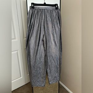 Silver-iridescent pants